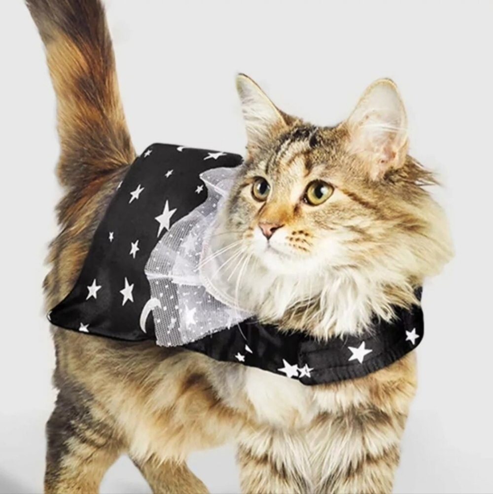 NWT Hyde & Eek One Size Cat Witch Cape Halloween Costume Celestial Moons & Stars